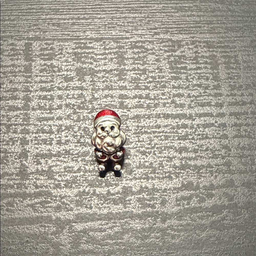 Pandora Silver Santa Claus Holiday Ornament - Red Hat